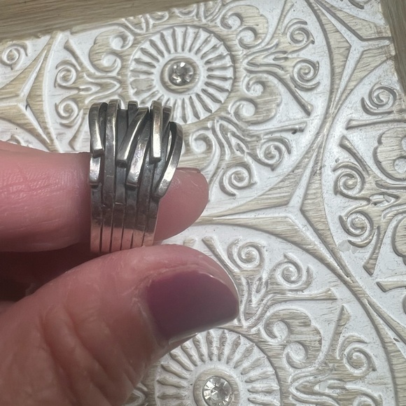 Artisan Modern Wide Chunky Sterling Silver Band Ring Solid Size 9 - Picture 14 of 16